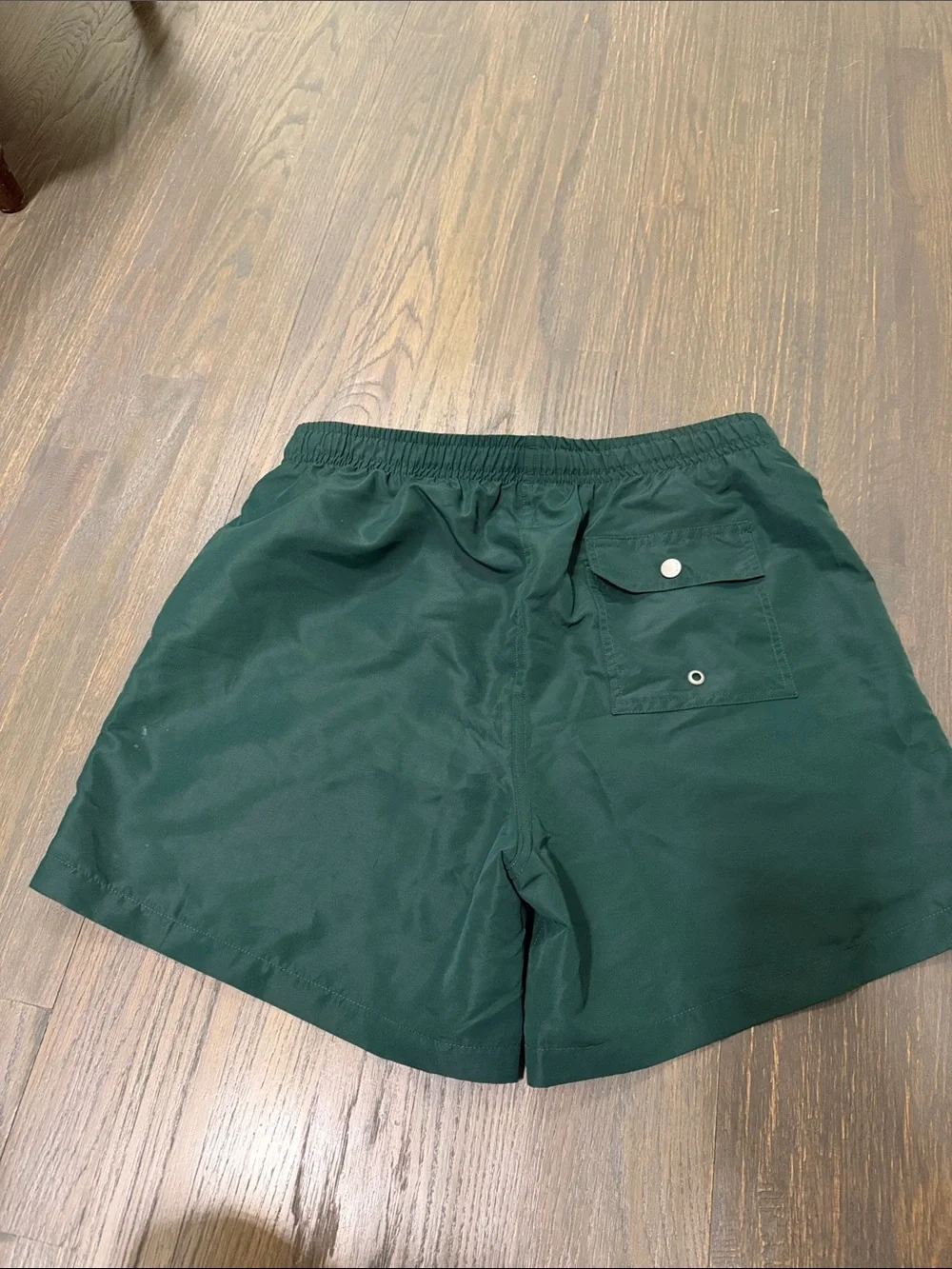 Men's Forest Green Swim Trunks with Drawstring